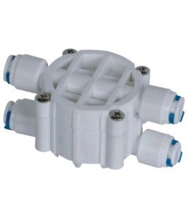 Vanne 4 voies/rinçage de membrane tuyau 1/4