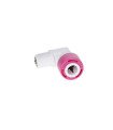 Raccord en L rose pour tuyau 1/4 vers 1/8 Avec Anti retour